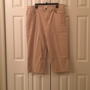Coldwater Creek knit crop denim pants NEW! Natural