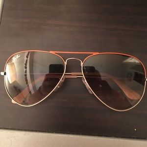 Rayban aviators with orange frame