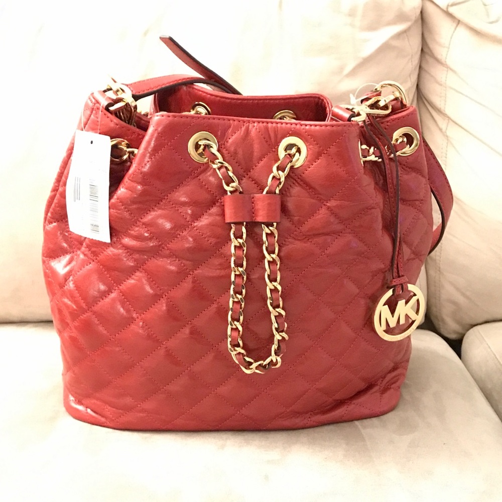 Red Michael Kors Deisigner Shoulder Bag - Picture 1 of 3