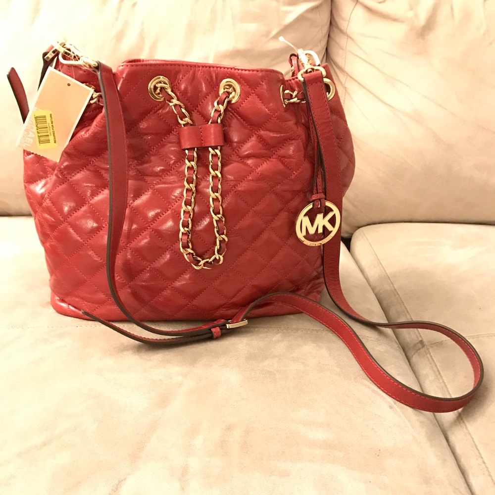 Red Michael Kors Deisigner Shoulder Bag - Picture 2 of 3