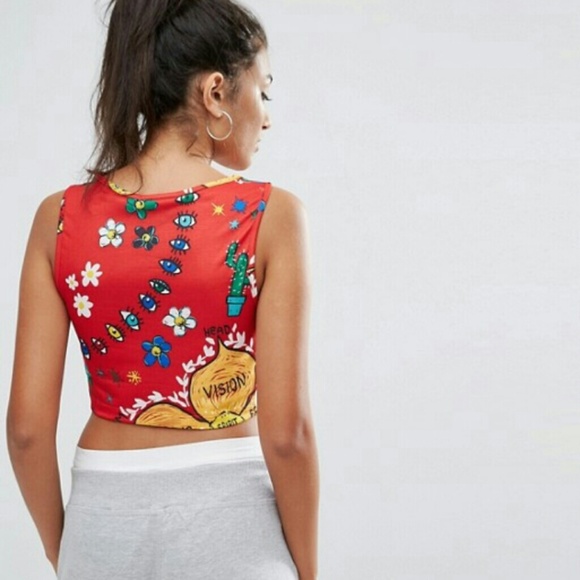 Adidas Artist 3 Stripes Crop Top Tank Top NWT New - Picture 4 of 8