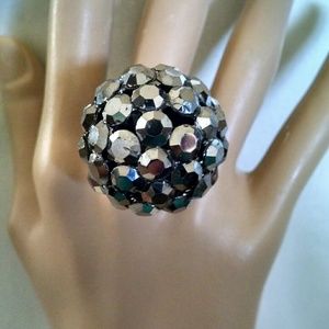 Beautiful gunmetal color large cocktail rings