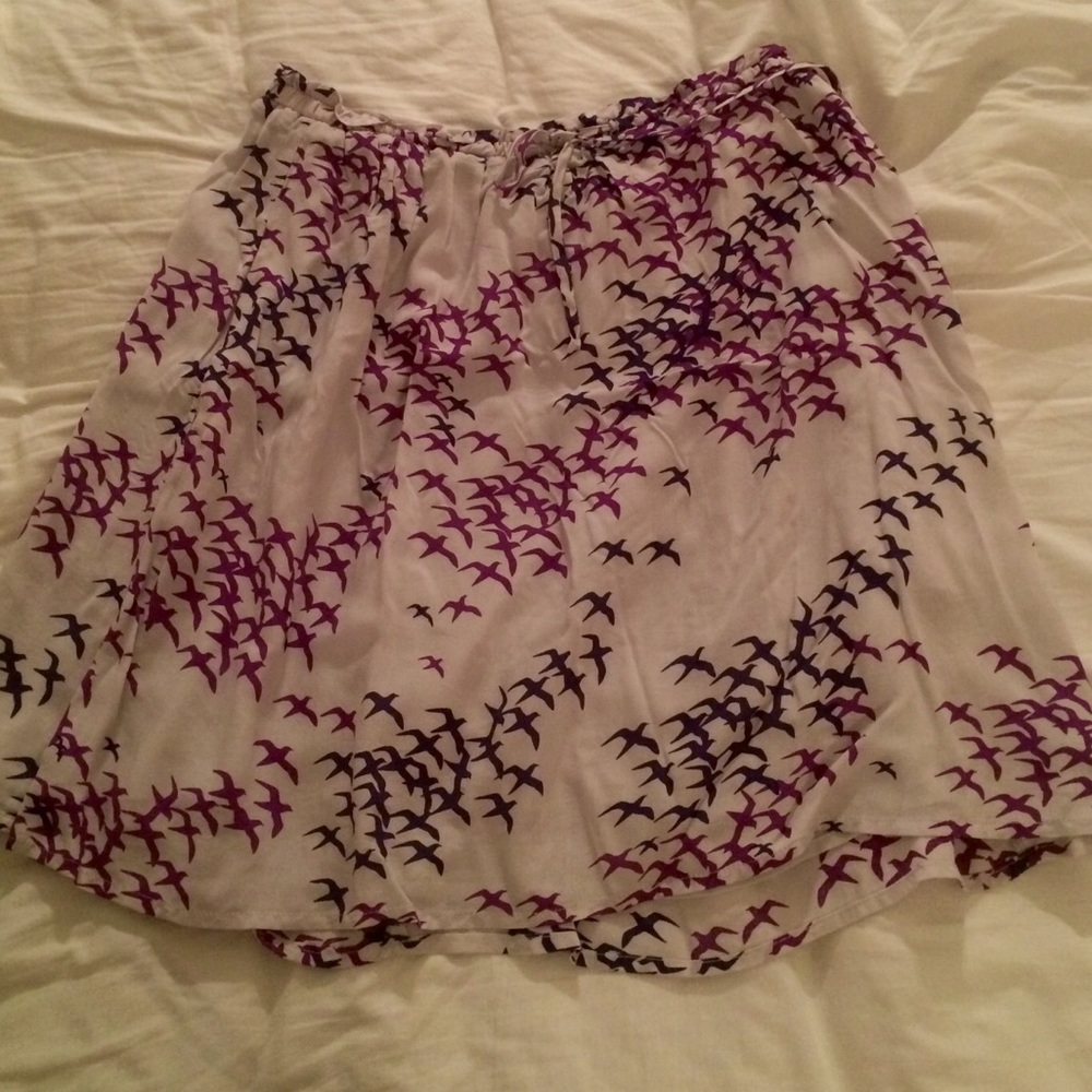 Blue and purple birds skirt