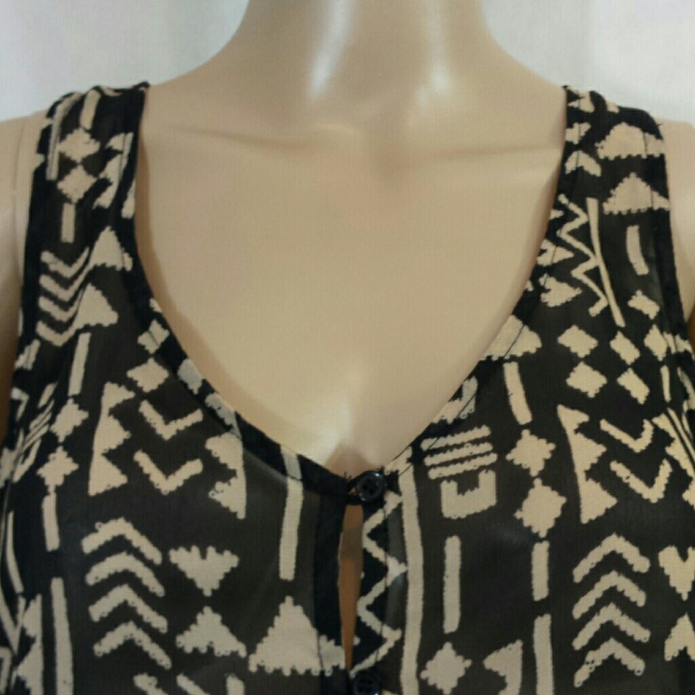 Forever 21 "Tribal Taupe" Sleeveless Top