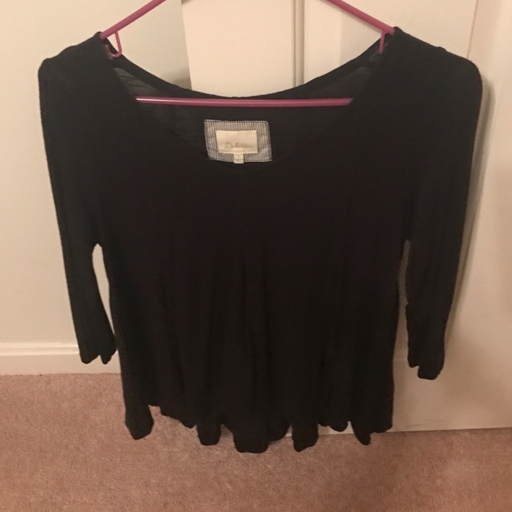 Anthropologie black long sleeve shirt deletta