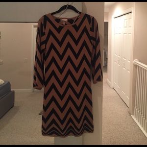 Black and Brown Chevron Sweater Dress