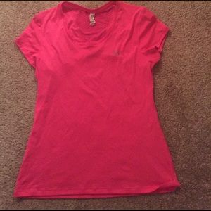 Under armor women's hot pink tight fitting shirt