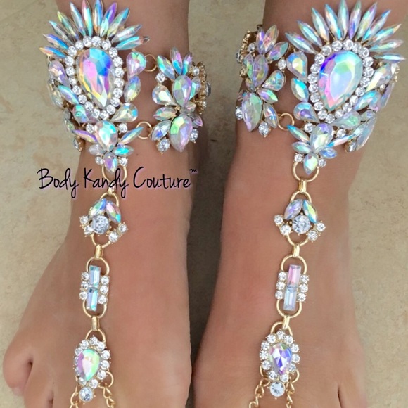 Body Kandy Couture Jewelry - Crystal Beach Wedding Barefoot Sandals