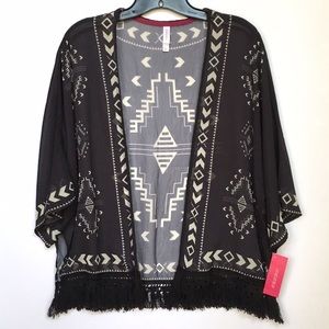 Xhiliration Printed Sheer Cover Up