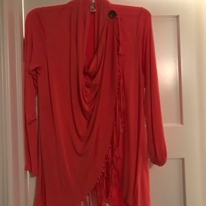 Fringe wrap cardigan