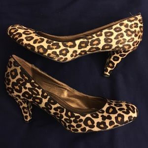 Steve Madden Cheetah Print/ Calf Hair Kitten Heels