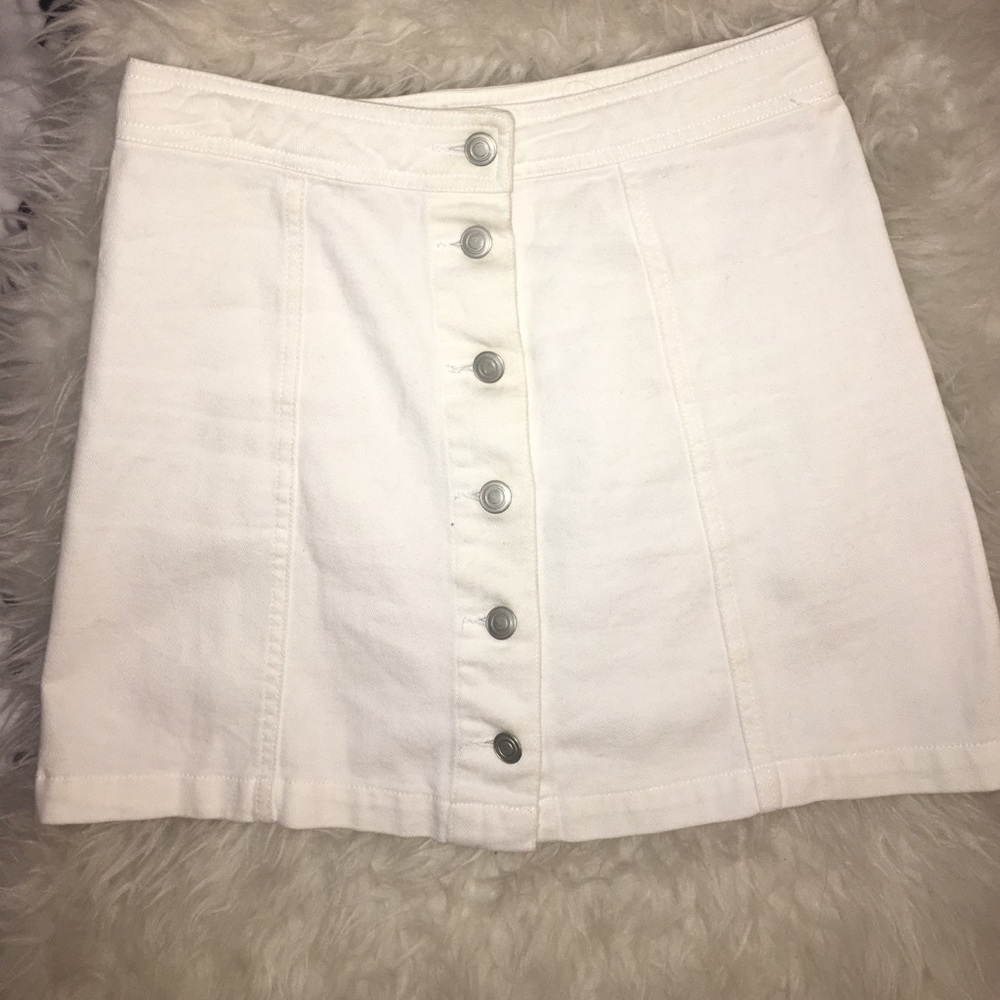 White Denim Skirt