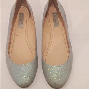 RARE 💙 Betsey Johnson blue glitter bridal flats