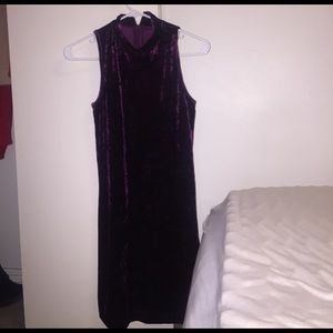 Burgundy velvet turtle neck dress