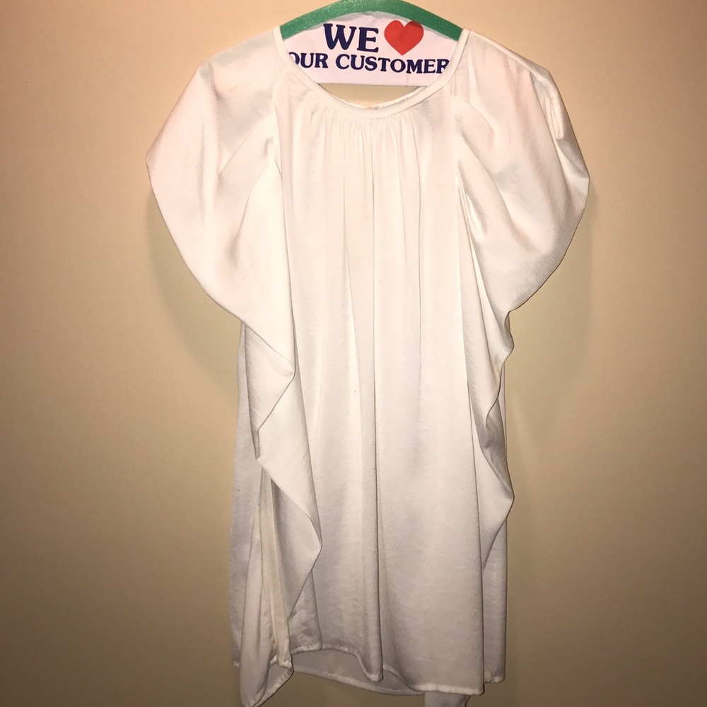 BCBG draped shoulder blouse