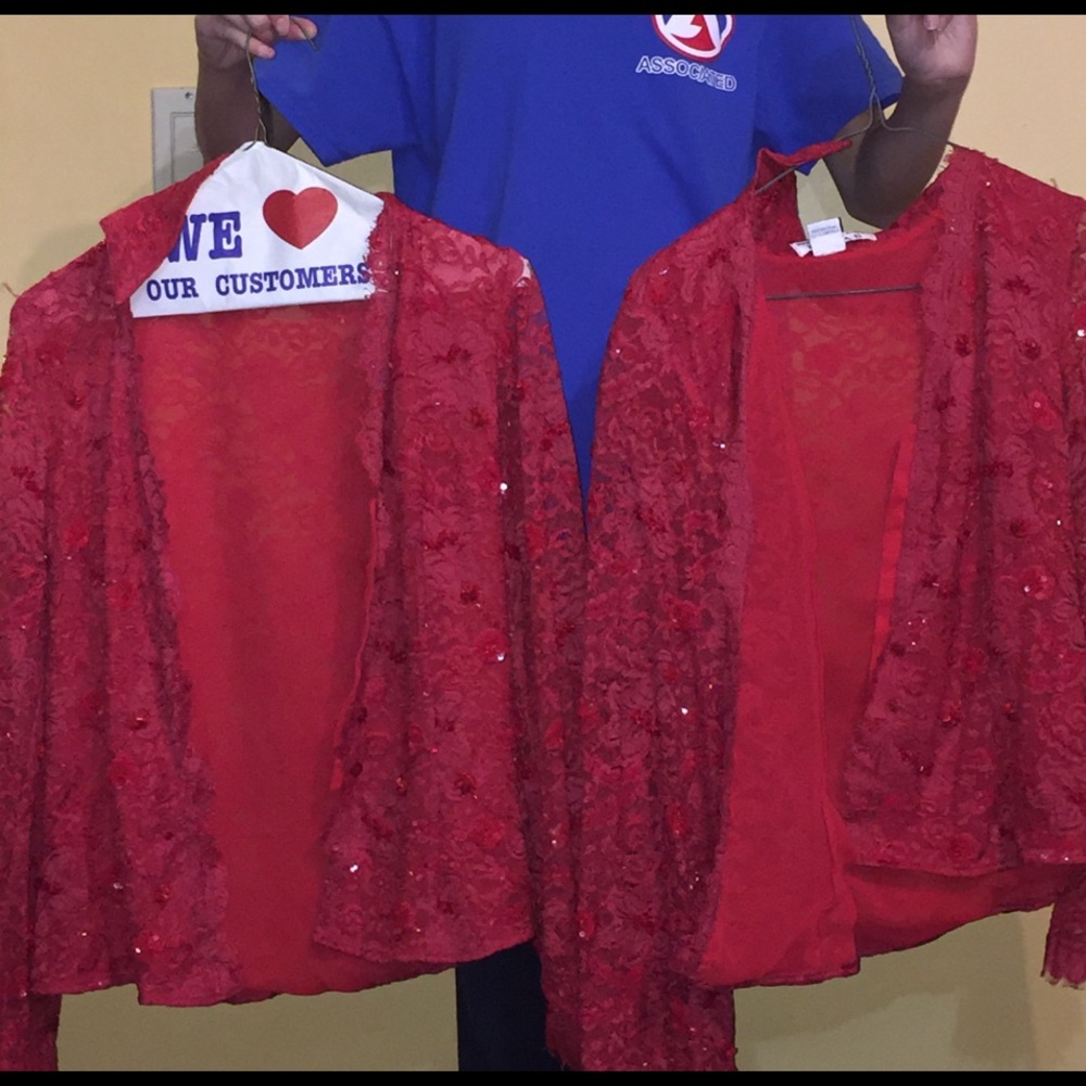 Beautiful red lace brand name twin jackets
