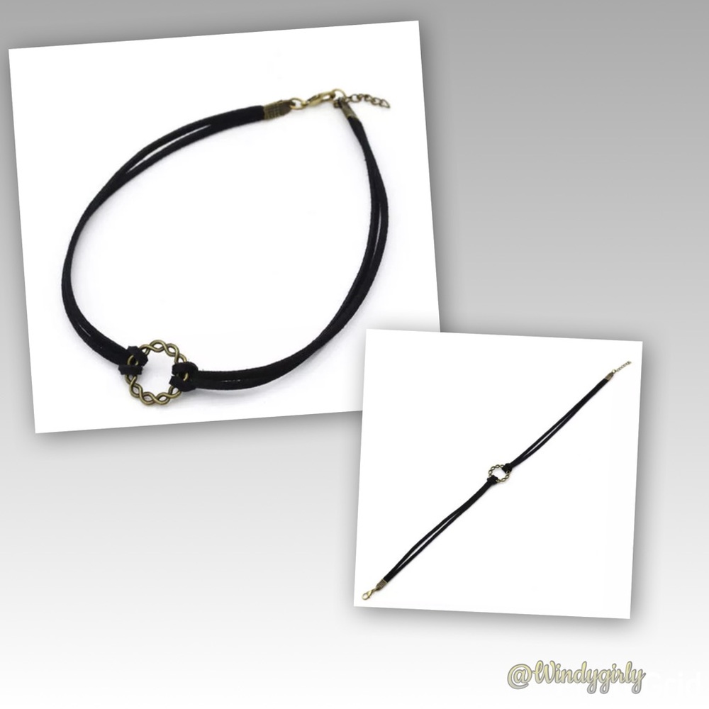 Eclectic Choker w/ Double Knot Bronze Pendant