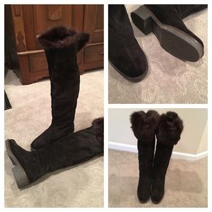 Vicini Dark Brown Suede Over-The-Knee Boot