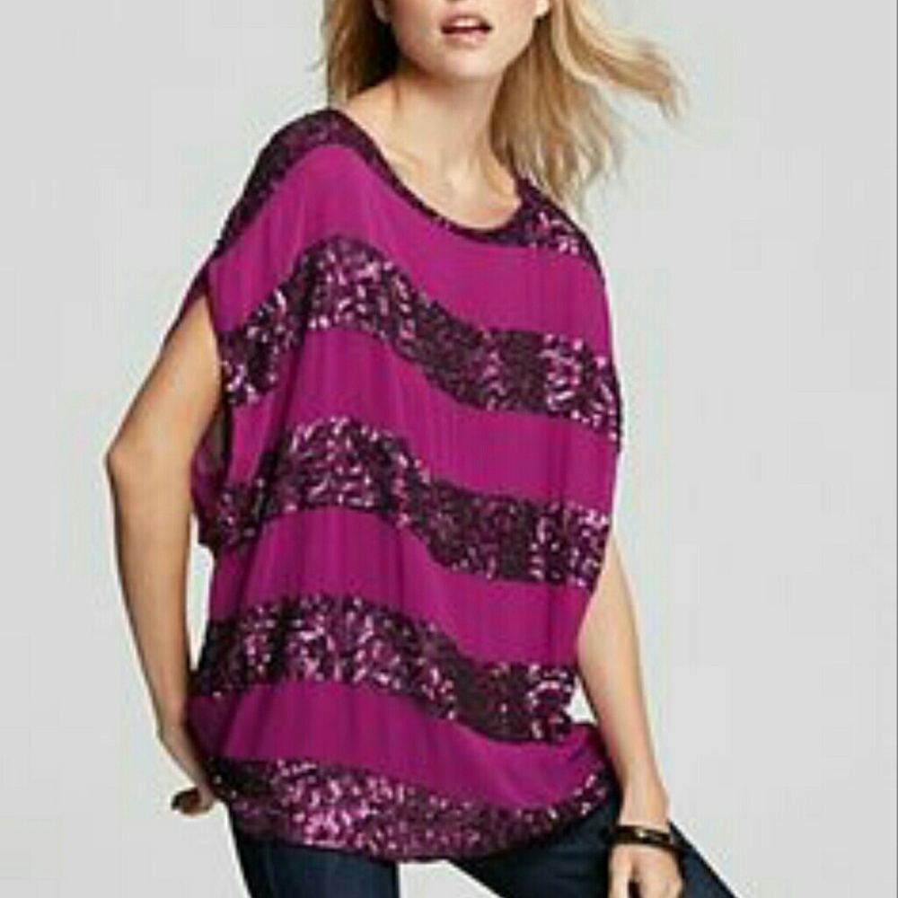 Alice & Olivia  striped sequin tunic size xs