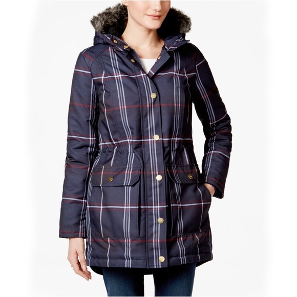 Tommy Hilfiger Fur Trim Hooded Parka S NWT $198.50 - Picture 1 of 2