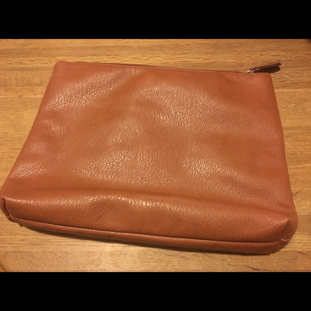 Free People leather zippered pouch