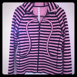 Lululemon fun pink/black zip up hoody