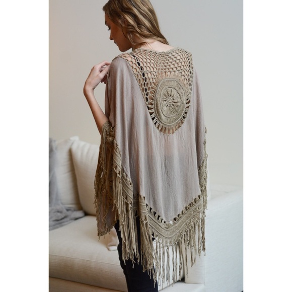 New Arrival- Crochet Tassel Bohemian Kimono - Picture 3 of 4