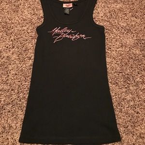 Pink and Black Harley Davidson Tank Top