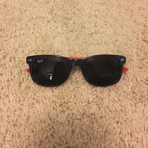Navy blue and orange junior wayfarer ray-bans