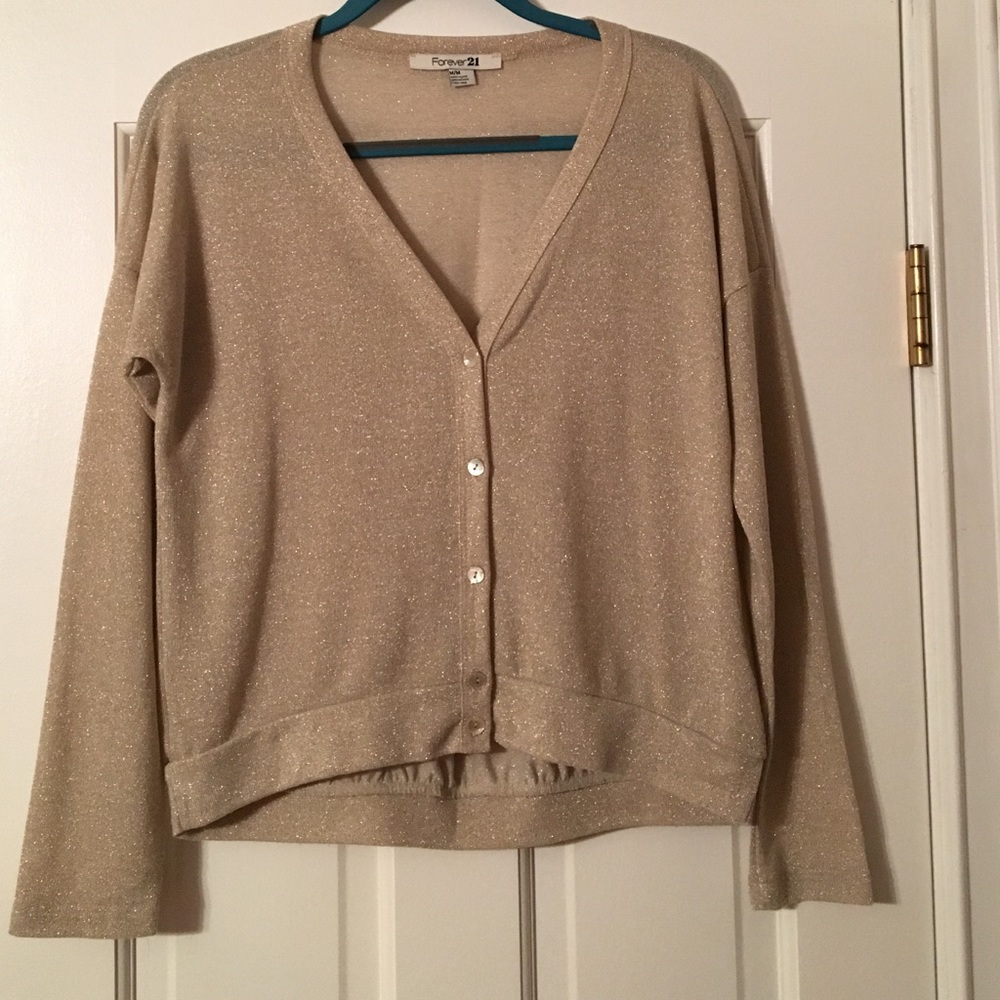 Forever 21 Gold Sparkly Sweater