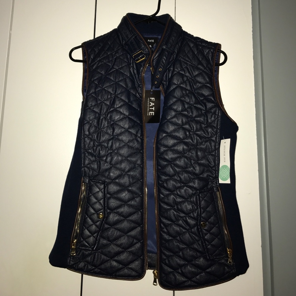 Faux Leather Quilted Vest
