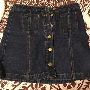 High rise jean skirt