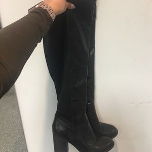 Knee high black boots
