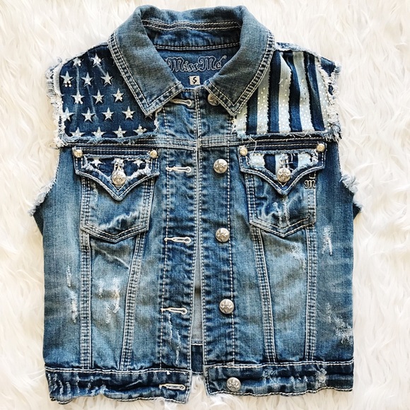 Miss Me Jackets & Blazers - • Miss Me • Americana Bling Vest