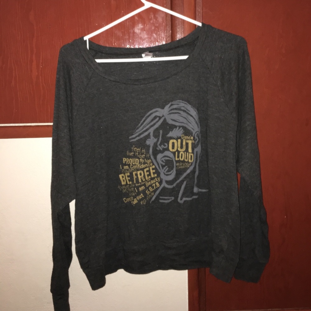 "dance out loud" crew neck sweater