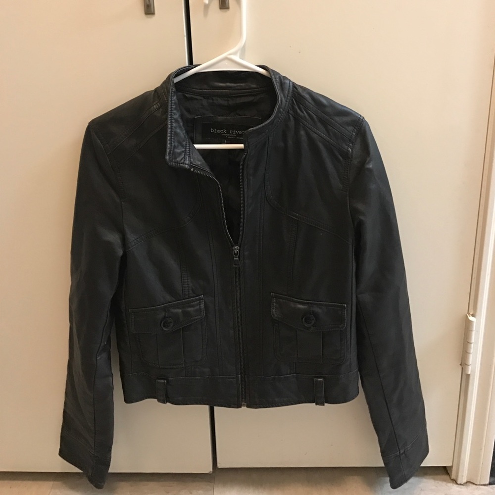 Black leather jacket