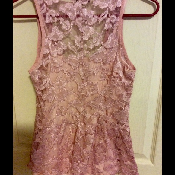 Dusty Rose lace top with cami - Picture 3 of 3