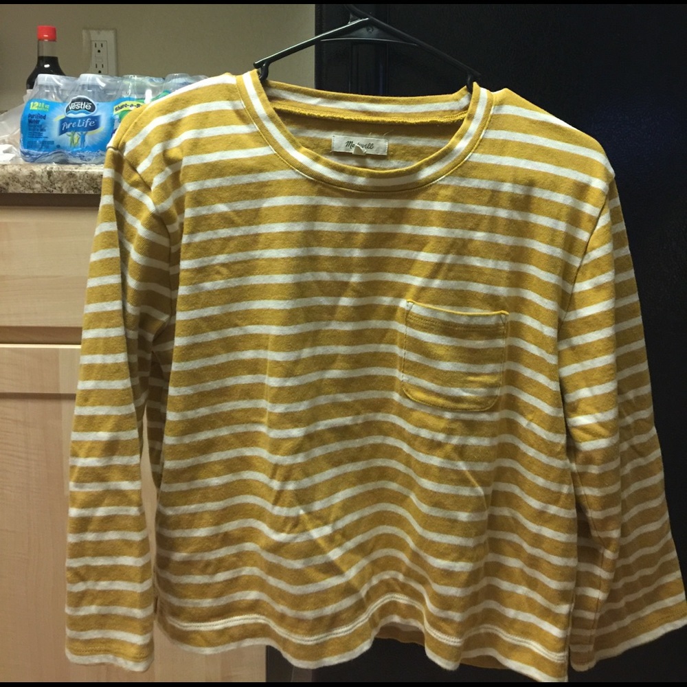 Madewell mustard striped shirt S