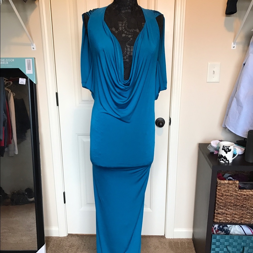 Deep V open back dress