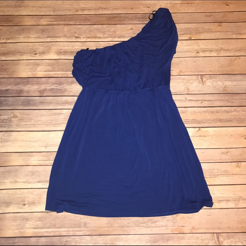 one shoulder royal blue Medium dress