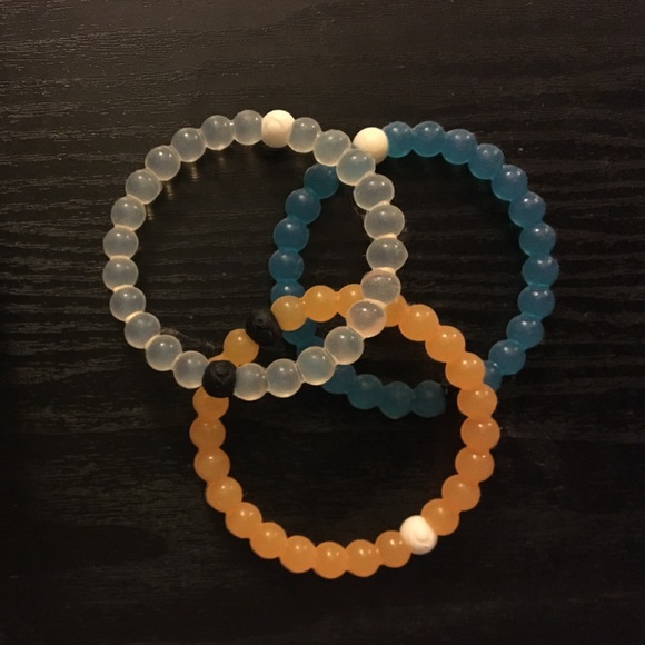 3 Lokai Bracelets (Blue, Orange and Clear) - Picture 1 of 1