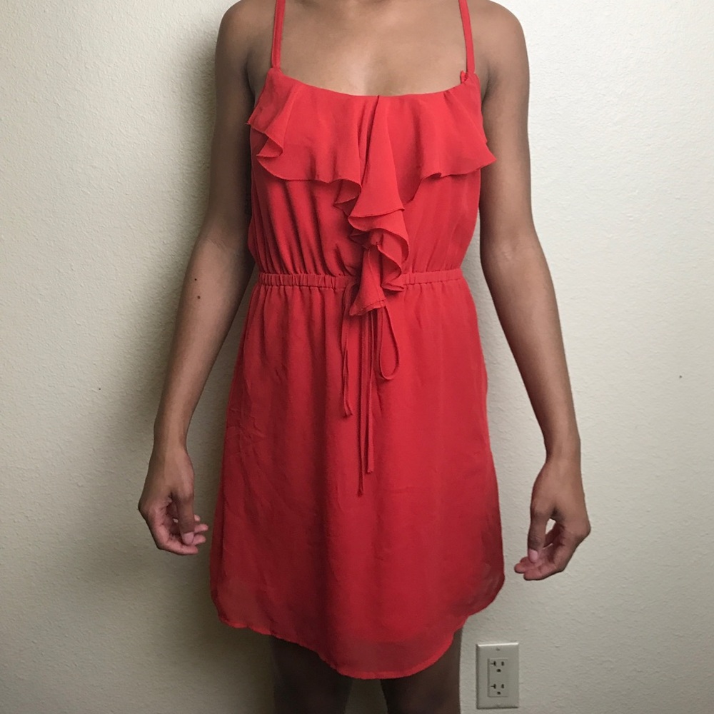 Orangish/Red short flowy dress