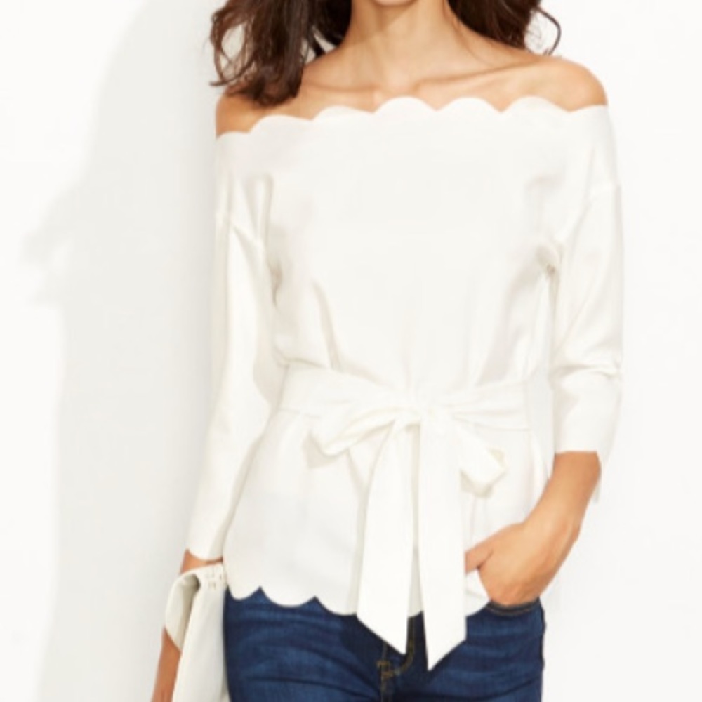-Sold- White off shoulder blouse