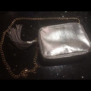 Silver Victoria Secret Purse with Gold chain