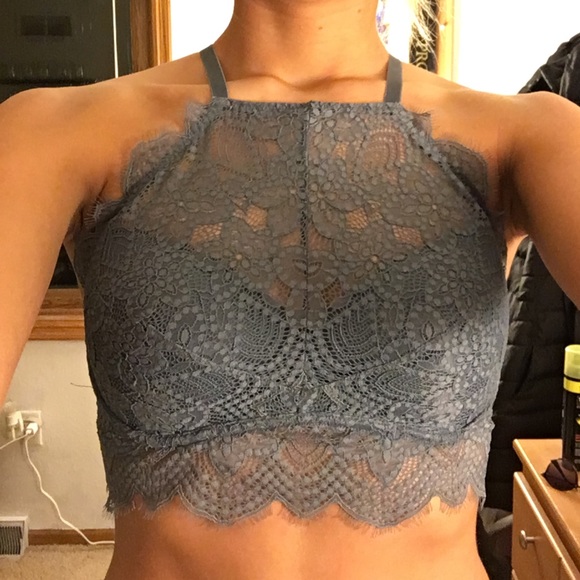 PINK Wildflower Lace High-Neck Push Up Bra - Picture 1 of 2