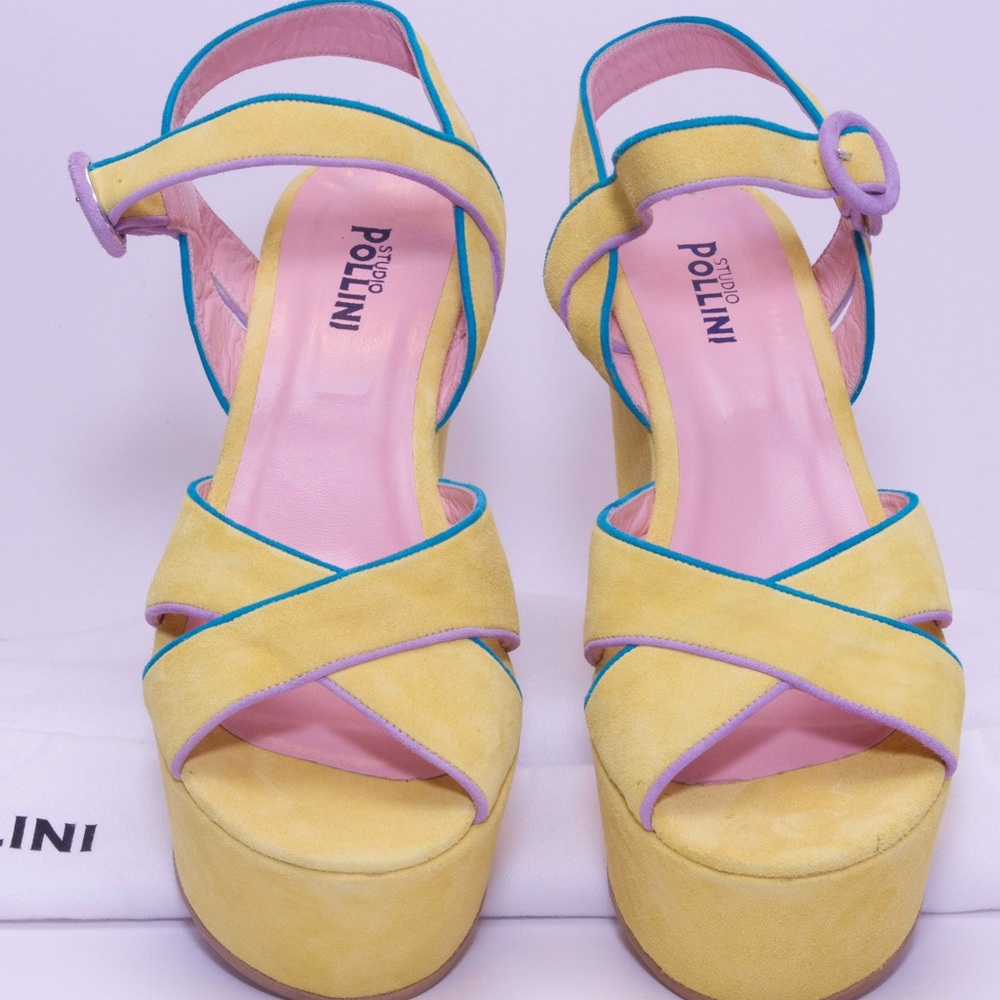 Suede Pollini platform wedges