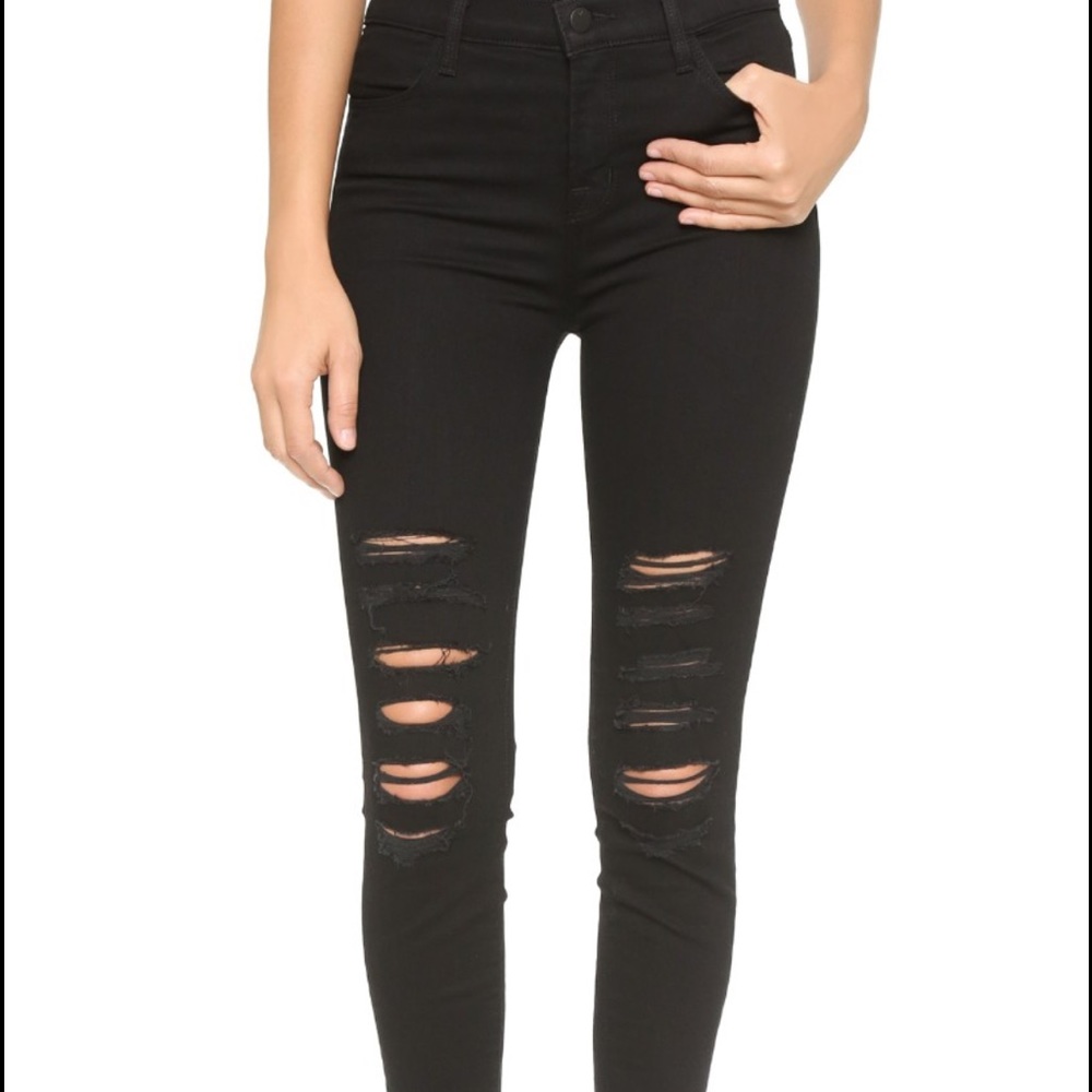 J Brand high rise jeans with holes