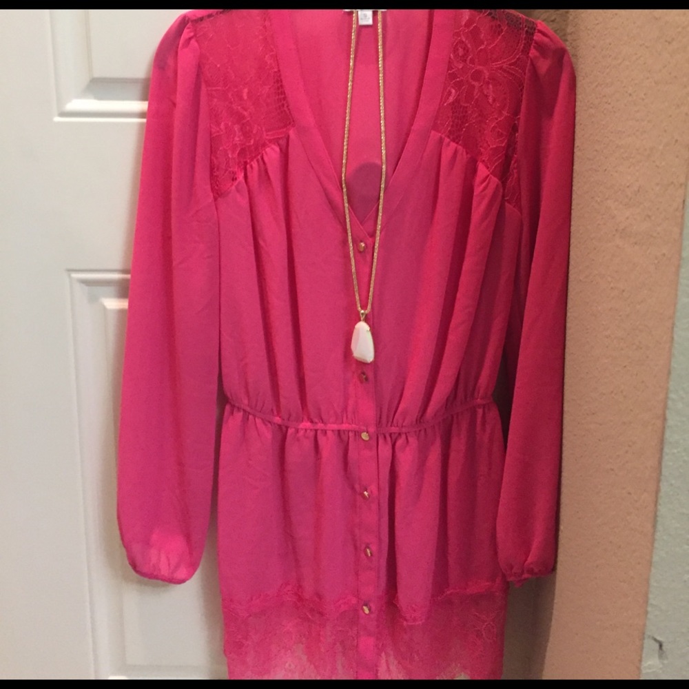 Pink lace tunic