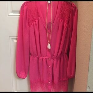 Pink lace tunic