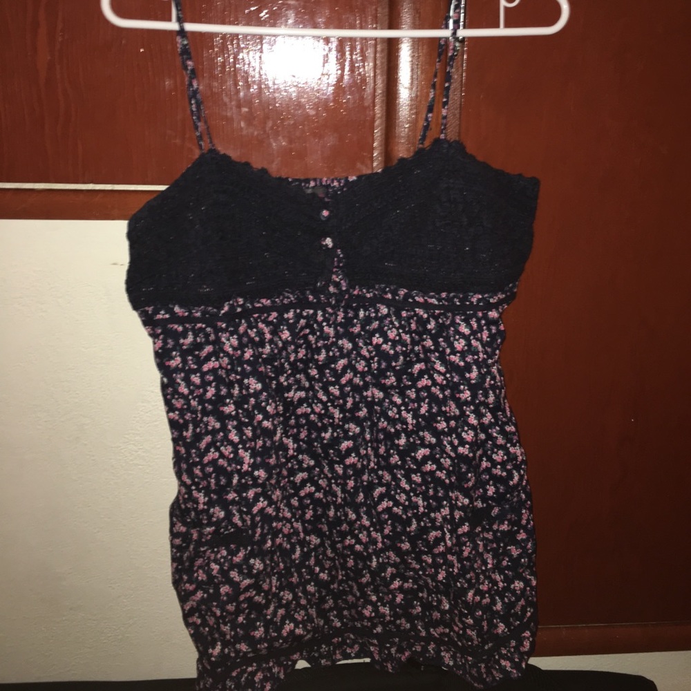 flowy floral tank with lace chest